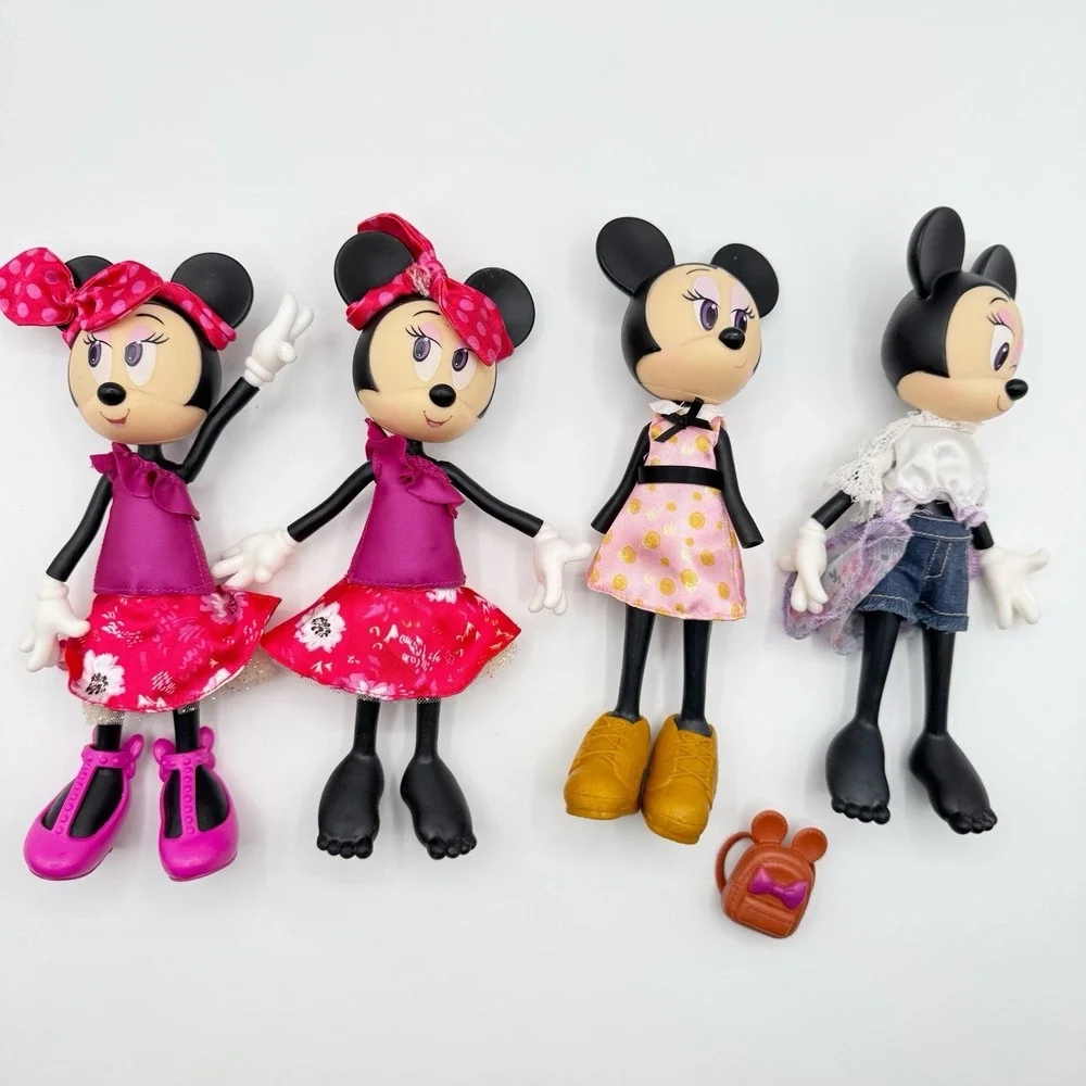 Lot Jakks Pacific Disney Minnie Mouse Posable Bendable Fashion 4 Doll Clothes